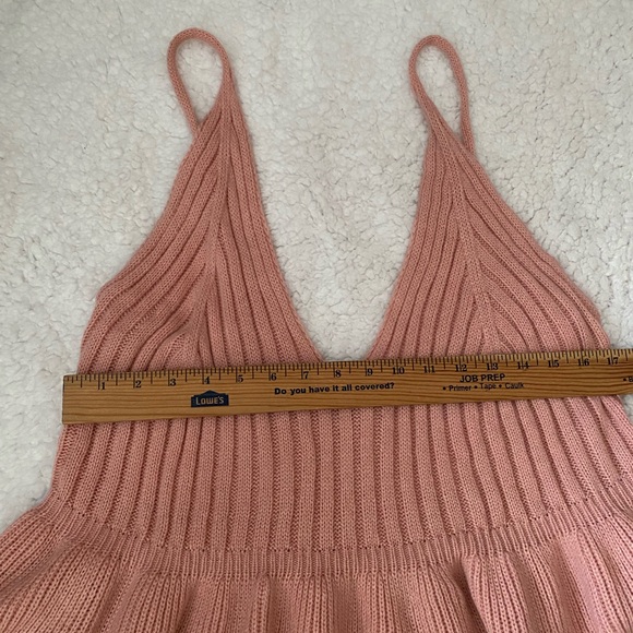 Shein curve Sweater knit Flared ribbed-knit top dusty roses, size 2XL - Picture 6 of 10